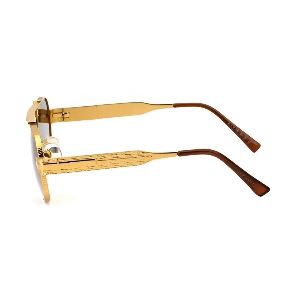 Mens Hip Hop Sunglasses Square Brown Gradient‎ Lens Textured Frame UV400 Lentes